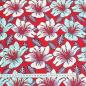 Preview: Afrikanischer Wax Print Stoff Baumwolle RED RETRO FLOWERS